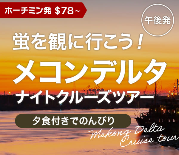 夕食付！ナイトメコンデルタクルーズツアー